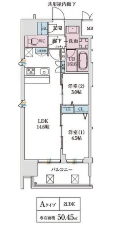 スプランディッド本町東DUE 間取り