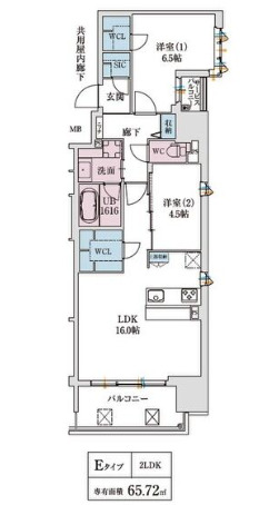 スプランディッド本町東DUE 間取り