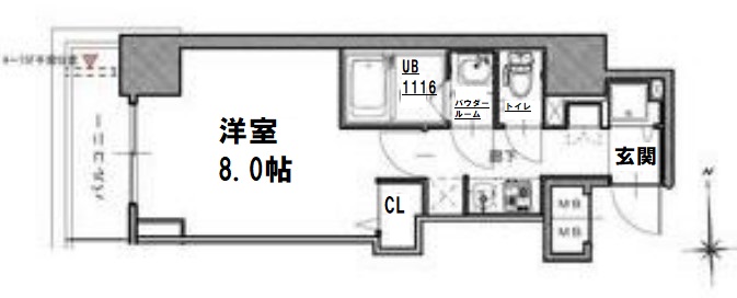 S-RESIDENCE谷町五丁目 間取り