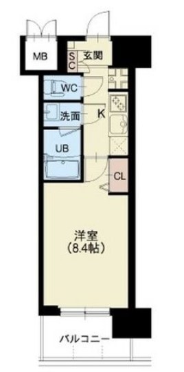 スプランディッド難波Ⅲ 間取り図