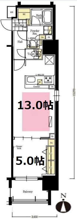 アーバネックス心斎橋Ⅱ 間取り