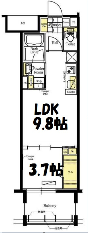 アーバネックス心斎橋Ⅱ 間取り