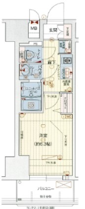 プレサンス難波クチュール 間取り