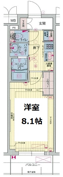 プレサンス心斎橋ソレイユ 間取り