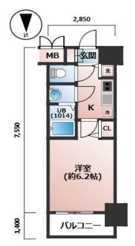 プレサンス玉造駅前ルージュ 間取り