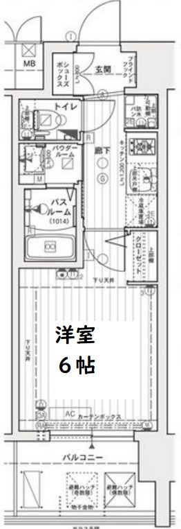 エステムコート難波WESTーSIDEⅦグローブ　間取り