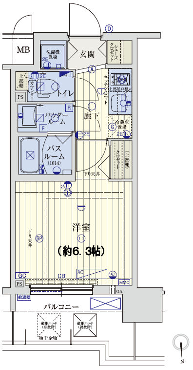スワンズシティ谷町モデルノ 間取り