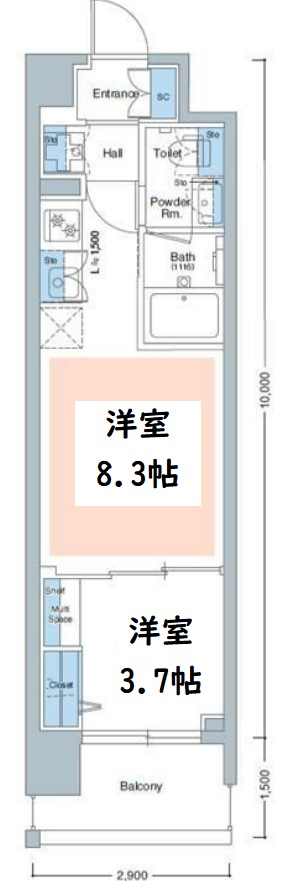 アーバネックス難波WEST　間取り