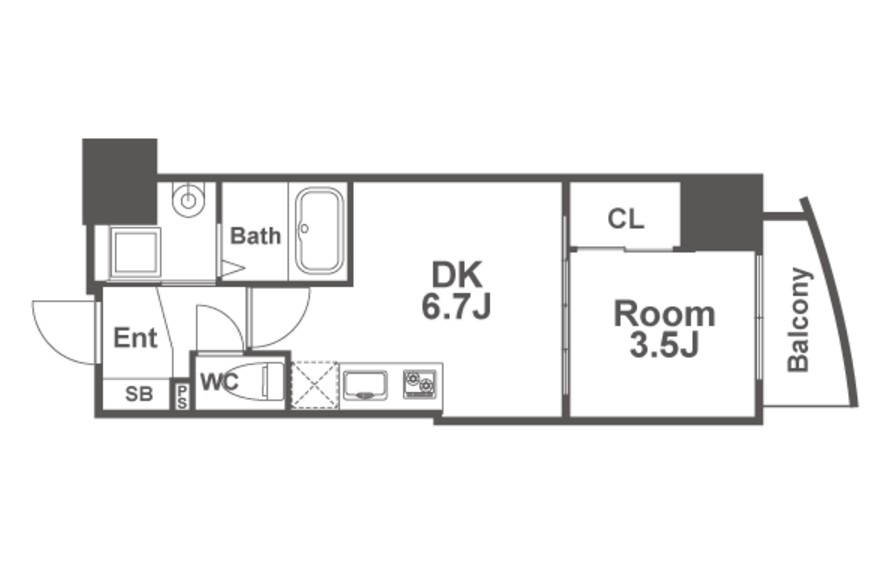 SERENiTE堺筋本町SUD　間取り