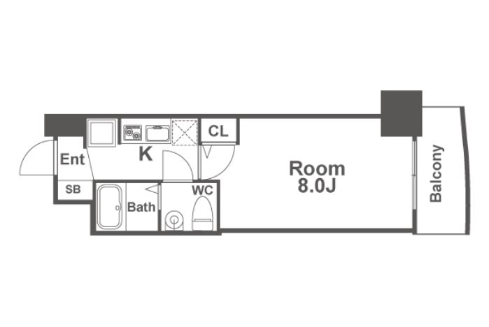 SERENiTE堺筋本町SUD　間取り
