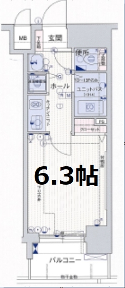 プレサンス心斎橋モデルノ　間取り