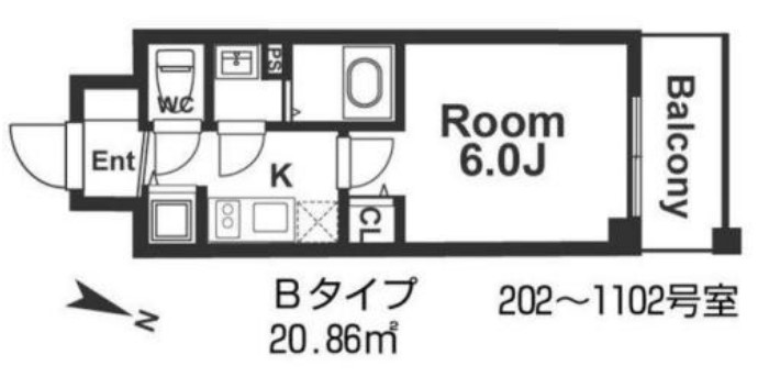 メインステージ京町堀　間取り