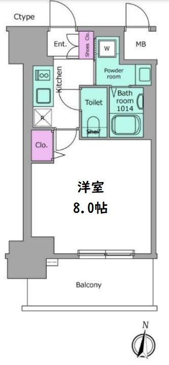 レジュールアッシュ天王寺舟橋　間取り図