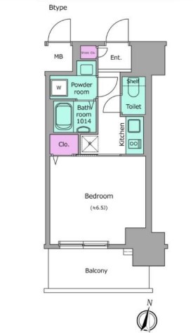 レジュールアッシュ天王寺舟橋　間取り図