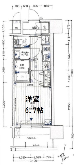 アドバンス難波西アクア　間取り