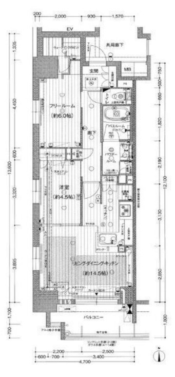 プレサンスロジェ堺筋本町　間取り
