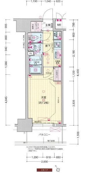 プレサンス大国町ラヴェ二―ル　間取り