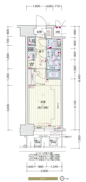 プレサンス堺筋本町センティス　間取り