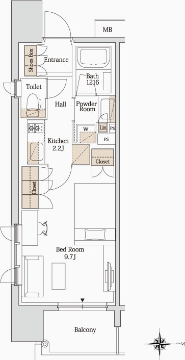 パークアクシス大阪新町　間取り