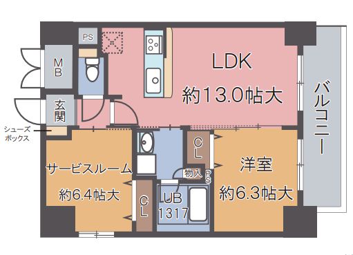 ラルジュルーセントオーデン難波　間取り
