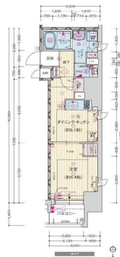 プレサンスタワー北浜　間取り