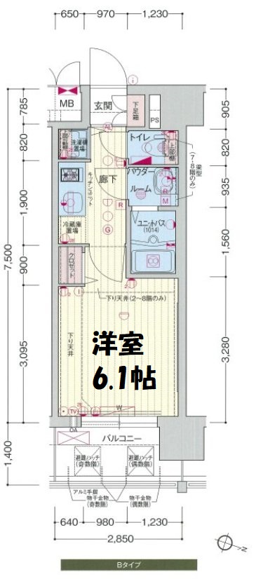 プレサンス梅田北ザ・ライブ　間取り