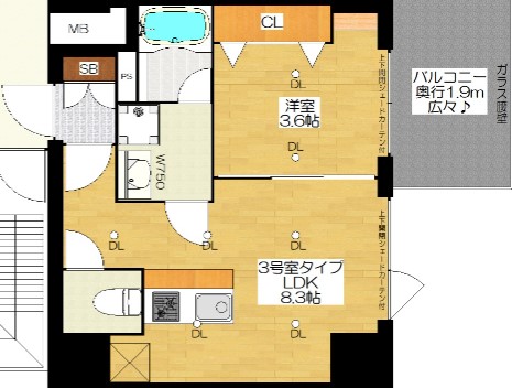 ブエナビスタ難波サウスタワー　間取り