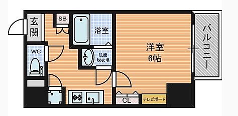 レジュールアッシュ梅田AXIA　間取り