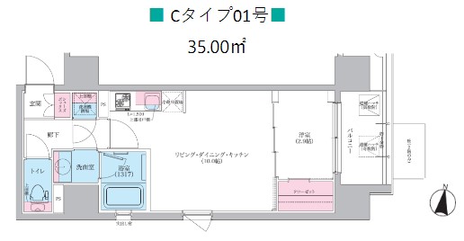 シーズンフラッツ阿波座　間取り