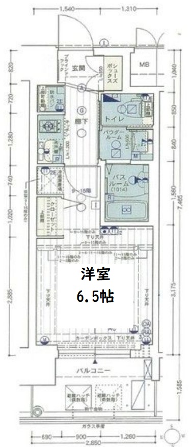 エステムコート難波Ⅴブロード　間取り
