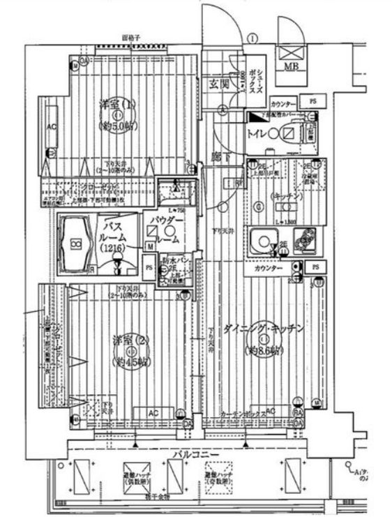 エステムコート難波サウスプレイスⅣパークグレイス　間取り