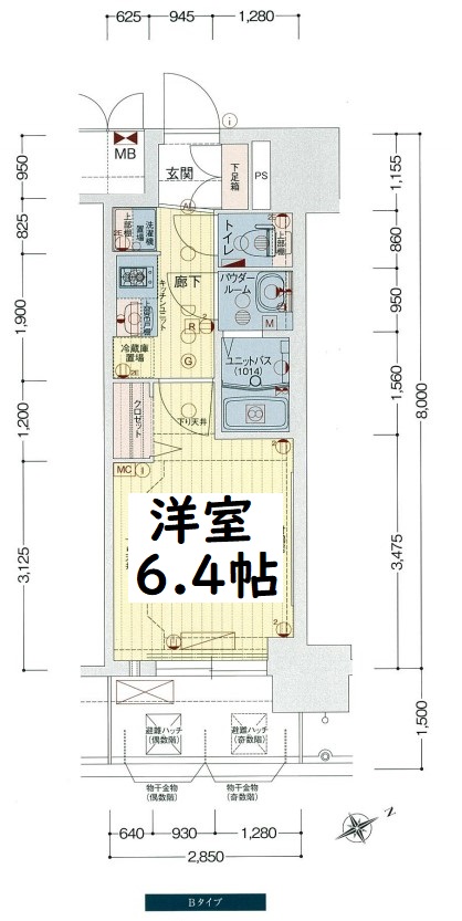 プレサンスOSAKA DOMECITYビーツ　間取り図