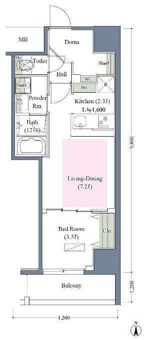 クロスレジデンス阿波座（旧アーバネックス阿波座駅前）　間取り