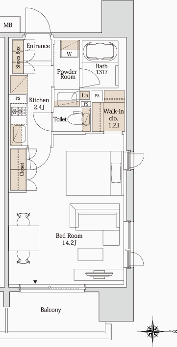 パークアクシス大阪新町　間取り
