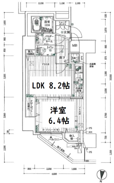 アドバンス心斎橋グランガーデン　間取り