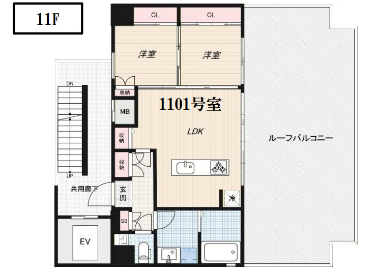 ALZA北堀江　間取り