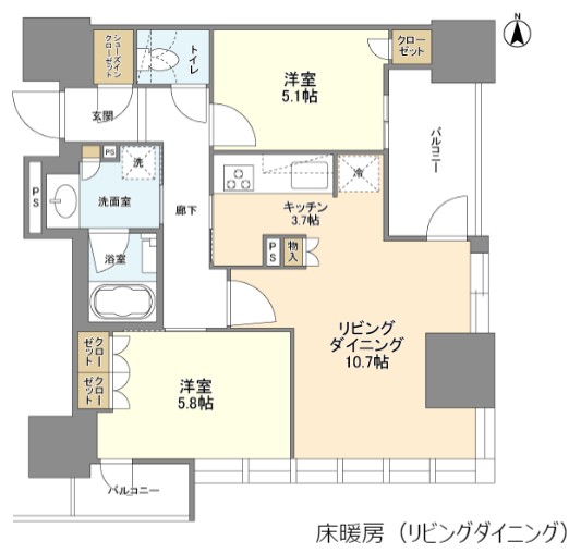 ローレルタワー御堂筋本町　間取り