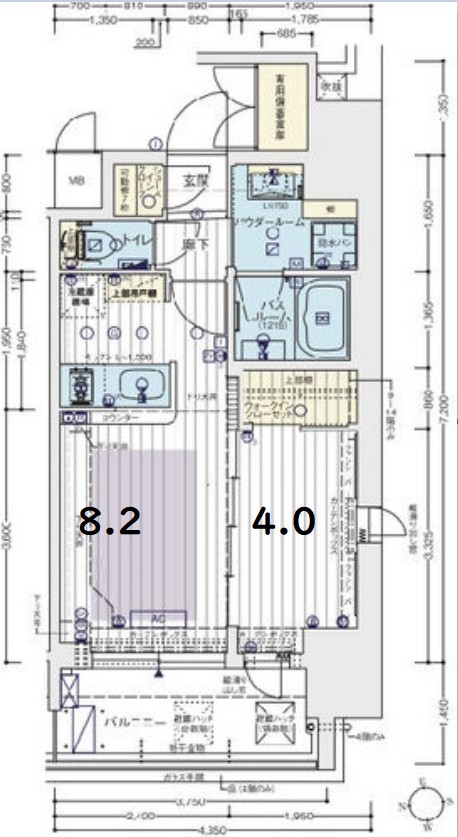 エステムコート谷町九丁目　間取り