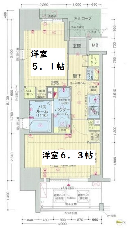エステムプラザ難波EASTⅡプレスト　間取り