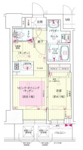 プレサンス松屋町グレース　間取り