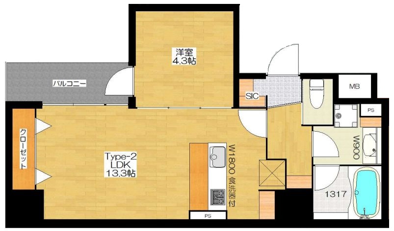 BRAVE常盤町Ⅱ　間取り