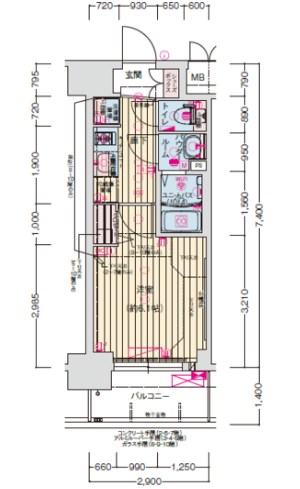 プレサンス難波マジョリティ　間取り