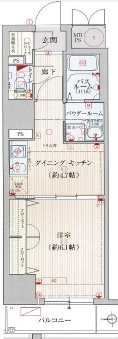 エステムコート心斎橋ＥＡＳＴIIIエクシード　間取り