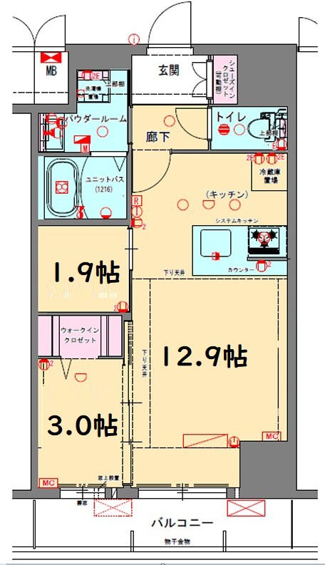 プレサンスNEO九条ディアシス　間取り