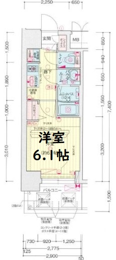 プレサンス南堀江ザ・センス　間取り
