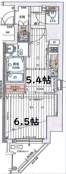 レジュールアッシュ谷町六丁目フェリシア　間取り