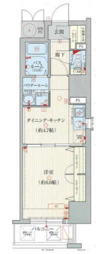 エステムコート心斎橋ＥＡＳＴIIIエクシード　間取り