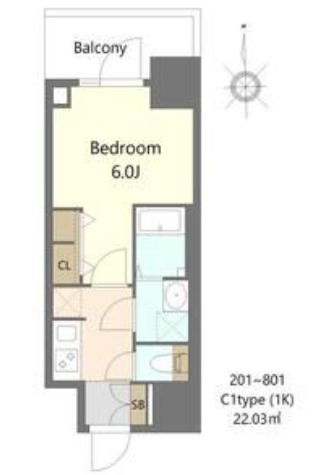 S-RESIDENCE松屋町asence　間取り