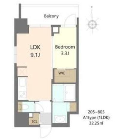 S-RESIDENCE松屋町asence　間取り