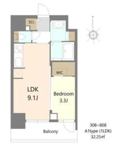 S-RESIDENCE松屋町asence　間取り